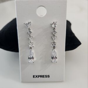 Express Silver Tone Crystal drop earrings